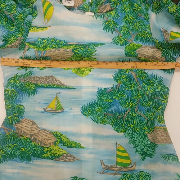 Rare Vintage Hawaiian flutter sleeves long dress - Picture 3 of 8